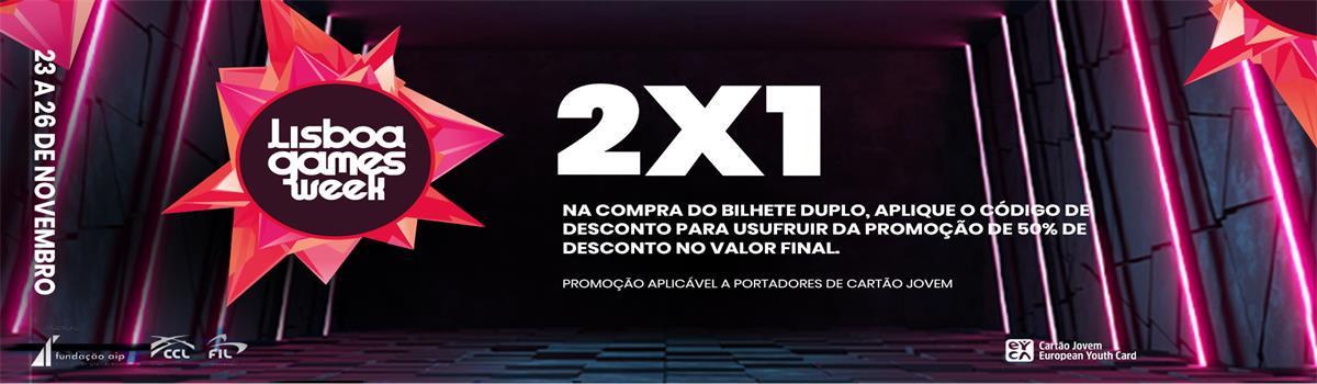 Aproveita o desconto de 2 x 1 