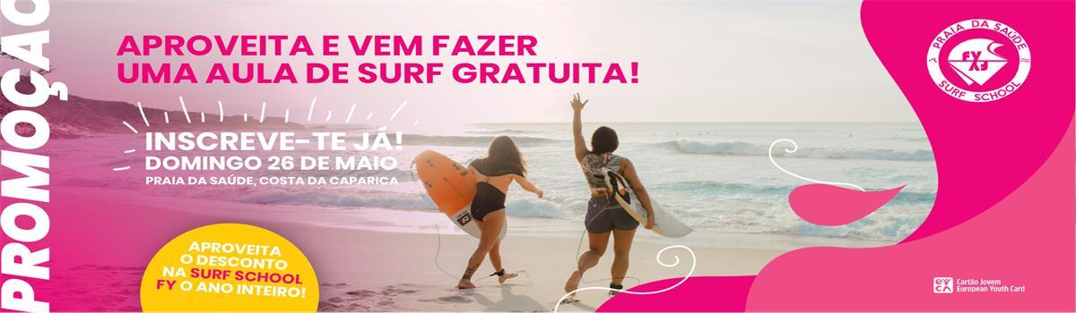 Aula de Surf gratuita | 26 de Maio | Praia da Saúde, Costa da Caparica